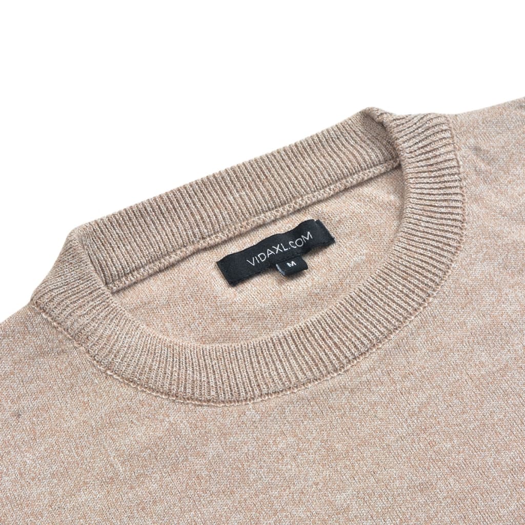 vidaXL Men's Pullover Sweater Round Neck Beige M