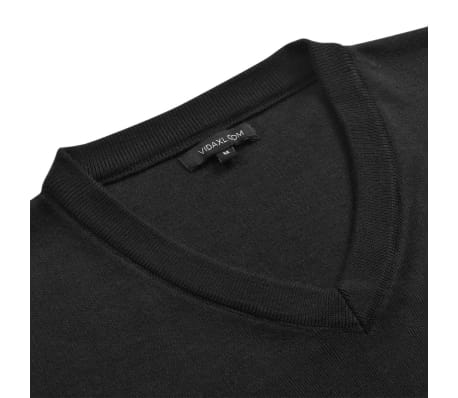 vidaXL Men's Pullover Sweater V-Neck Black XL