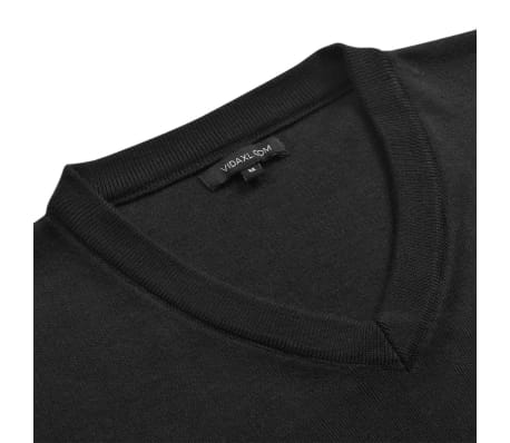 vidaXL Jersey de hombre cuello de pico negro XXL