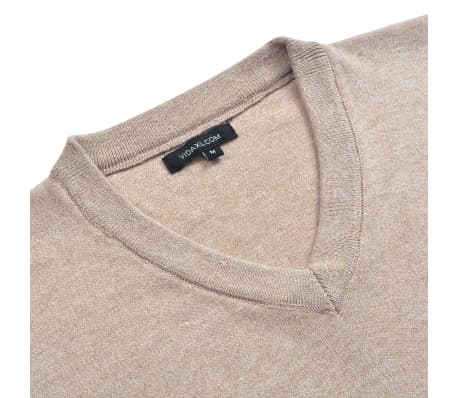 vidaXL Herren Pullover Sweater V-Ausschnitt Beige XL