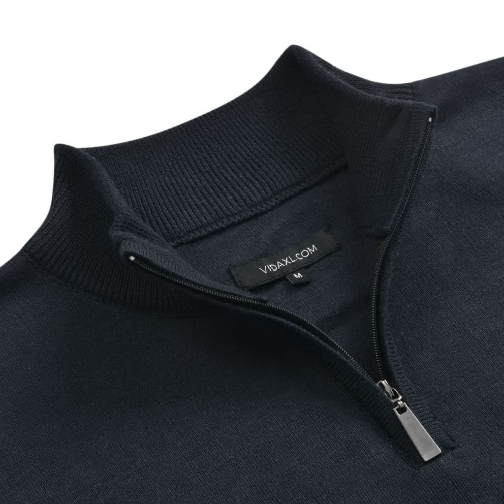 vidaXL Herren Pullover Sweater mit Reißverschluss Marineblau M
