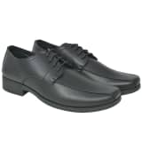 vidaXL Zapatos de vestir negocios hombre cordones negros t 41 cuero PU