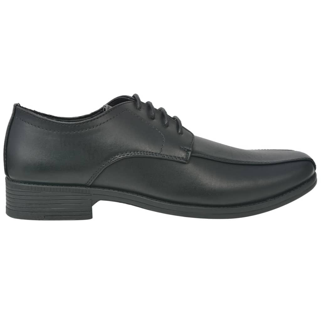 vidaXL Men's Business Shoes Lace-Up Black Size 7.5 PU Leather