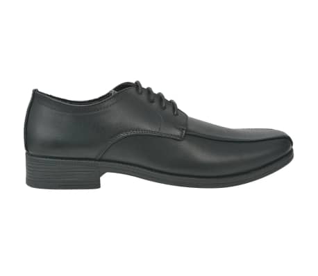 vidaXL Men's Business Shoes Lace-Up Black Size 9.5 PU Leather