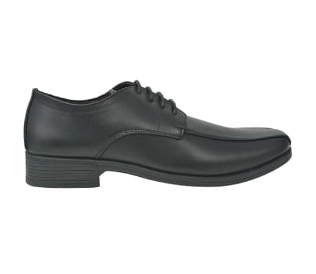 vidaXL Men's Business Shoes Lace-Up Black Size 11.5 PU Leather