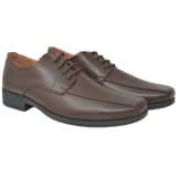 vidaXL Zapatos de negocio de hombre cordones marrón talla 10 cuero PU