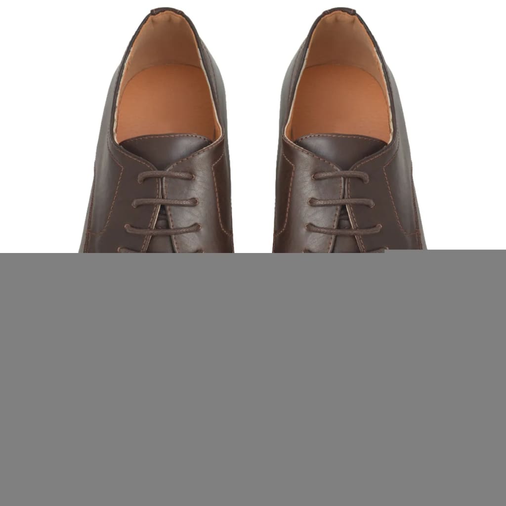 Férfi fűzős business cipő barna 44-es méret PU bőr 