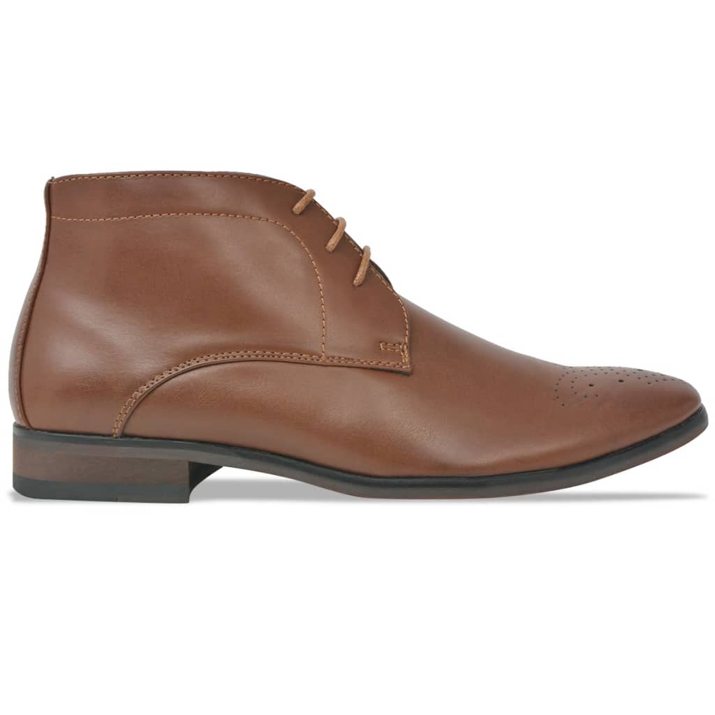 vidaXL Herren Schnürstiefeletten Braun Größe 45 PU-Leder