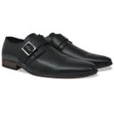vidaXL Sapatos de homem c/ fivelas tamanho 40 couro PU preto