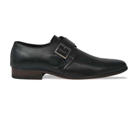 vidaXL Sapatos de homem c/ fivelas tamanho 44 couro PU preto