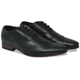 vidaXL Pánske šnurovacie brogue poltopánky, čierne, veľkosť 41, PU koža