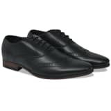 vidaXL Pánske šnurovacie brogue poltopánky, čierne, veľkosť 44, PU koža