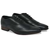 vidaXL Pánske šnurovacie brogue poltopánky, čierne, veľkosť 45, PU koža