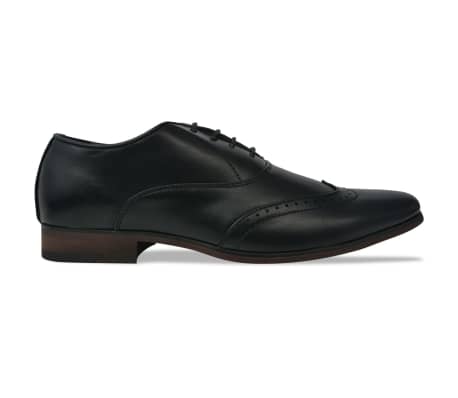 vidaXL Pantofi bărbați Brogue cu șiret, mărime 45, piele PU, negru