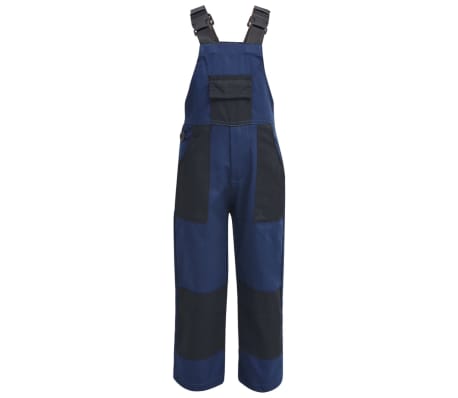 vidaXL Salopette à bavette Vêtement de travail pour enfants Taille 98/104 Bleu 