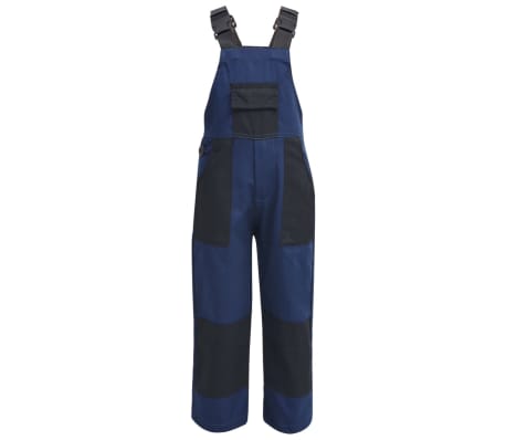 vidaXL Salopette con Pettorina per Bambini Blu//Grigio con 4 Tasche Bretelle