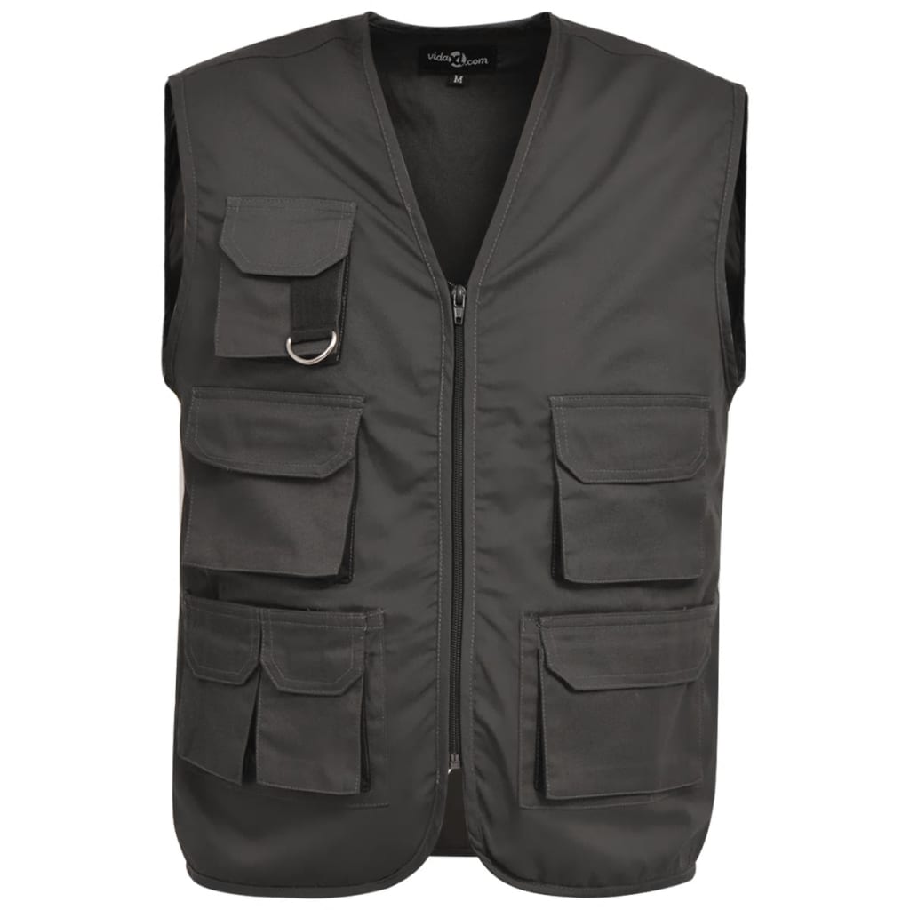vidaXL Men's Work Vest Size L Grey