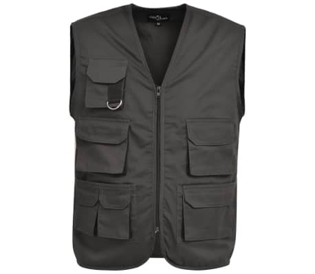 vidaXL Men's Work Vest Size L Grey
