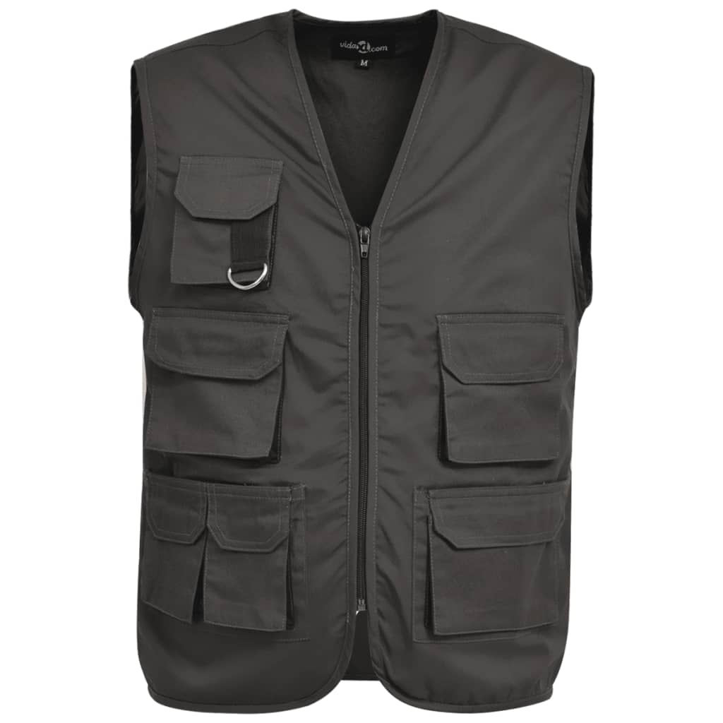 vidaXL Gilet de travail pour hommes Taille XL Gris