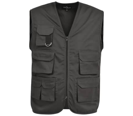 vidaXL Men's Work Vest Size XL Grey