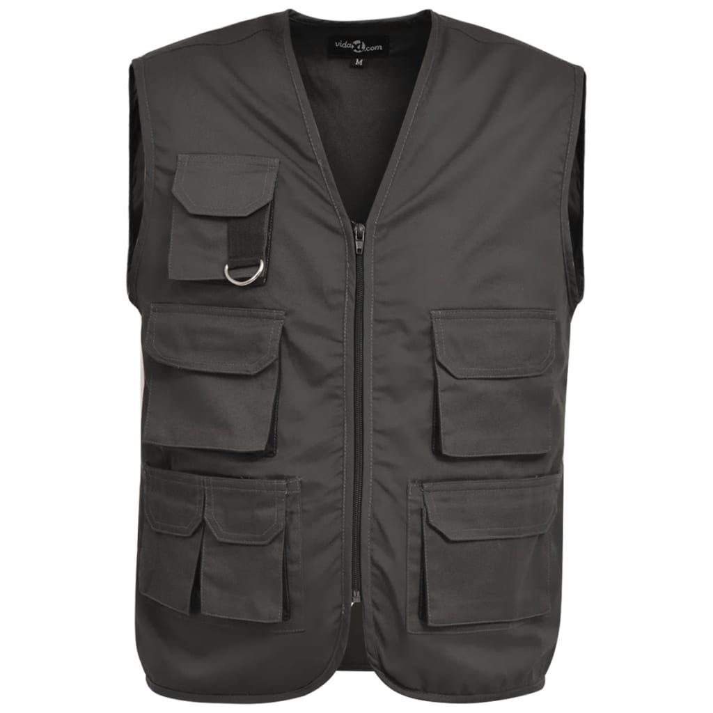 vidaXL Gilet de travail pour hommes Taille XXL Gris