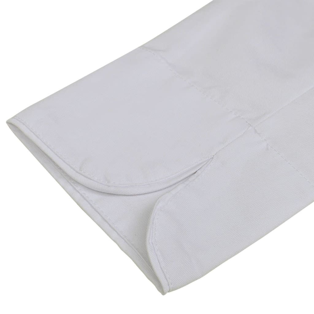 vidaXL Veste de cuisinier Manches longues 2 pièces Taille S Blanc