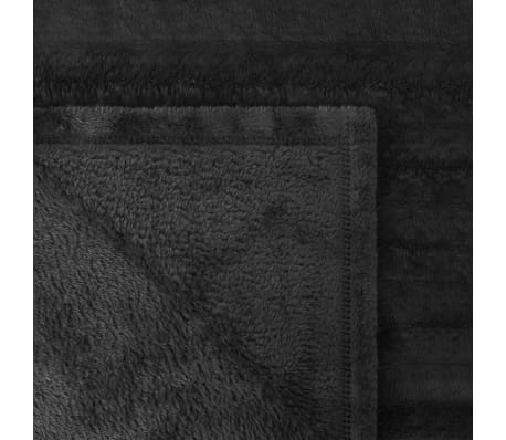vidaXL Deka z umelej kožu&scaron;iny, čierna, 150x200 cm