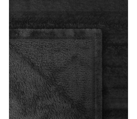 vidaXL Couverture Fausse fourrure Noir 100x150 cm