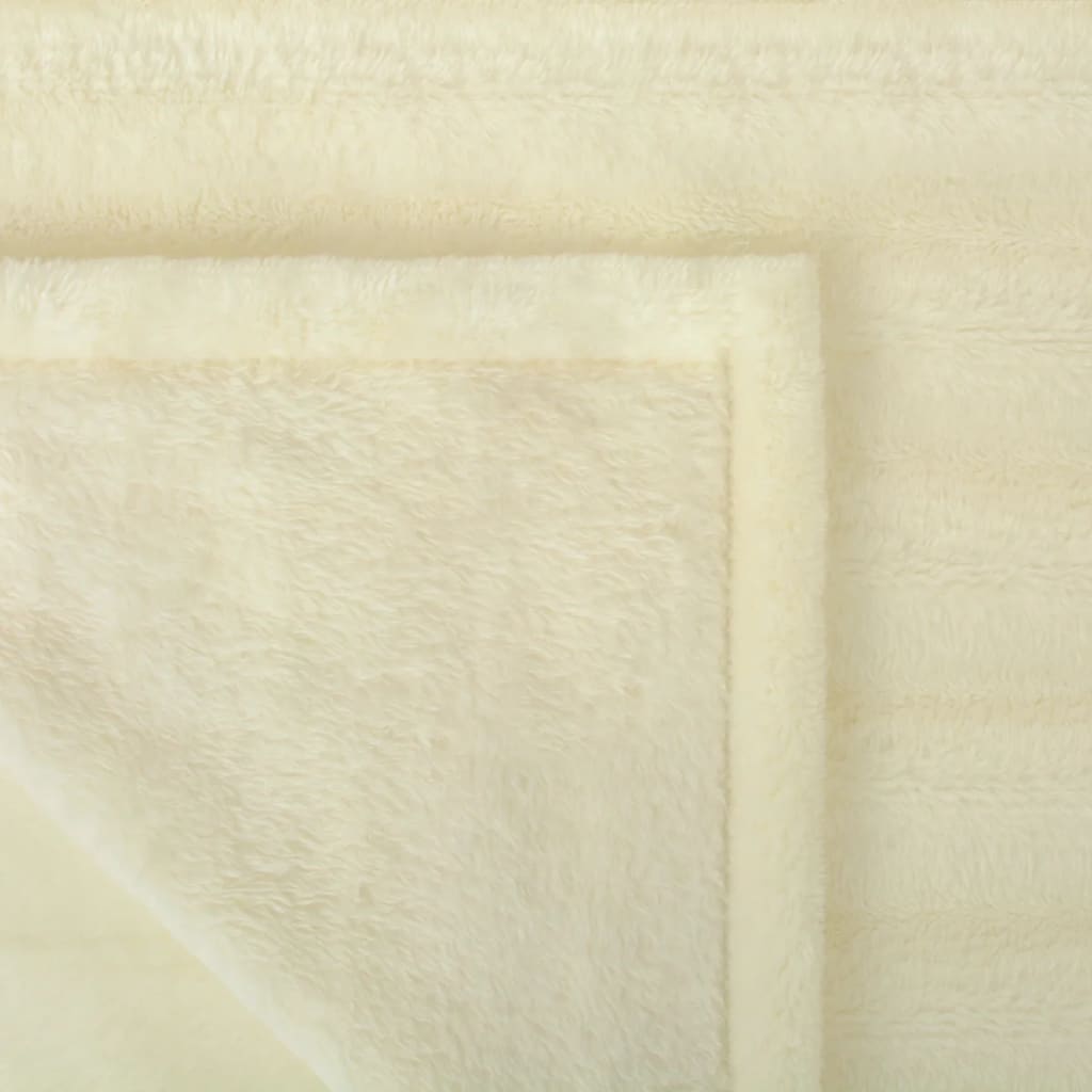 vidaXL Одеяло, изкуствена пухкава тъкан, кремаво, 100x150 см