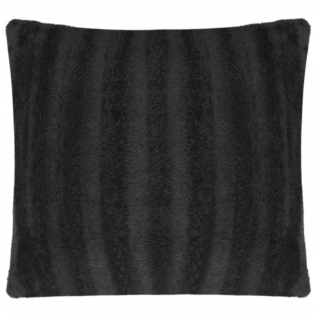 vidaXL Калъфки за възглавници, 2 бр, пухкава тъкан, черни, 40x40см