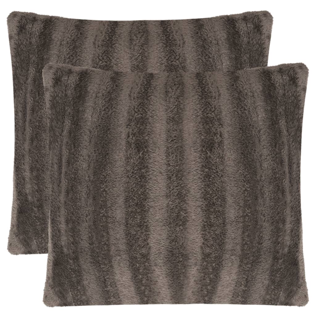 Tyynynpäällinen 2 kpl Tekoturkis (Faux fur) 50×50 cm Harmaa