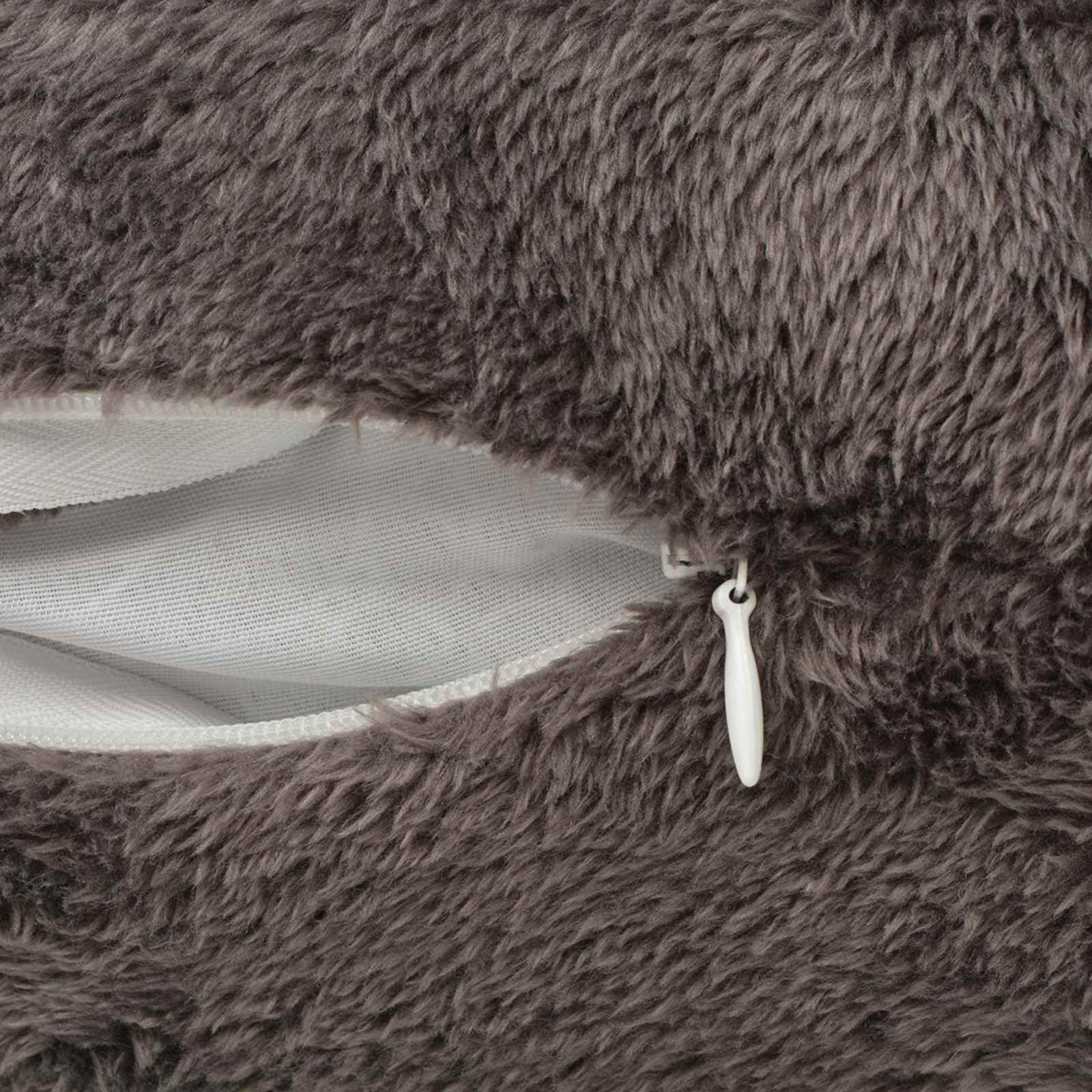 Perna decorativă Dungi cu pernă 2 pcs Gri 50 x 50 cm Poliester [1]