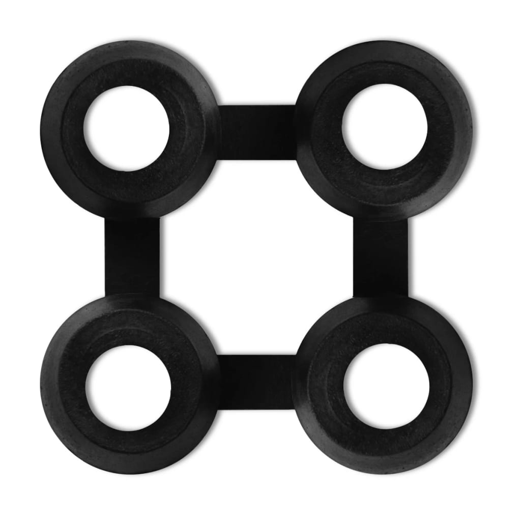 vidaXL 10 db gumi lábtörlő összekapcsoló elem fekete
