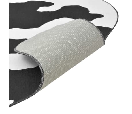 vidaXL Shaped Rug 70x110 cm Black Cow Print