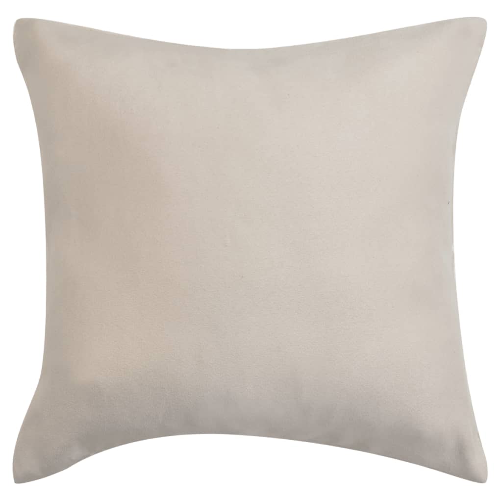 vidaXL Kissenbezüge 4 Stk. 40x40 cm Polyester Kunstleder Beige