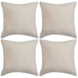 vidaXL Tyynynpäällinen 4 kpl Keinomokka 80x80 cm Beige