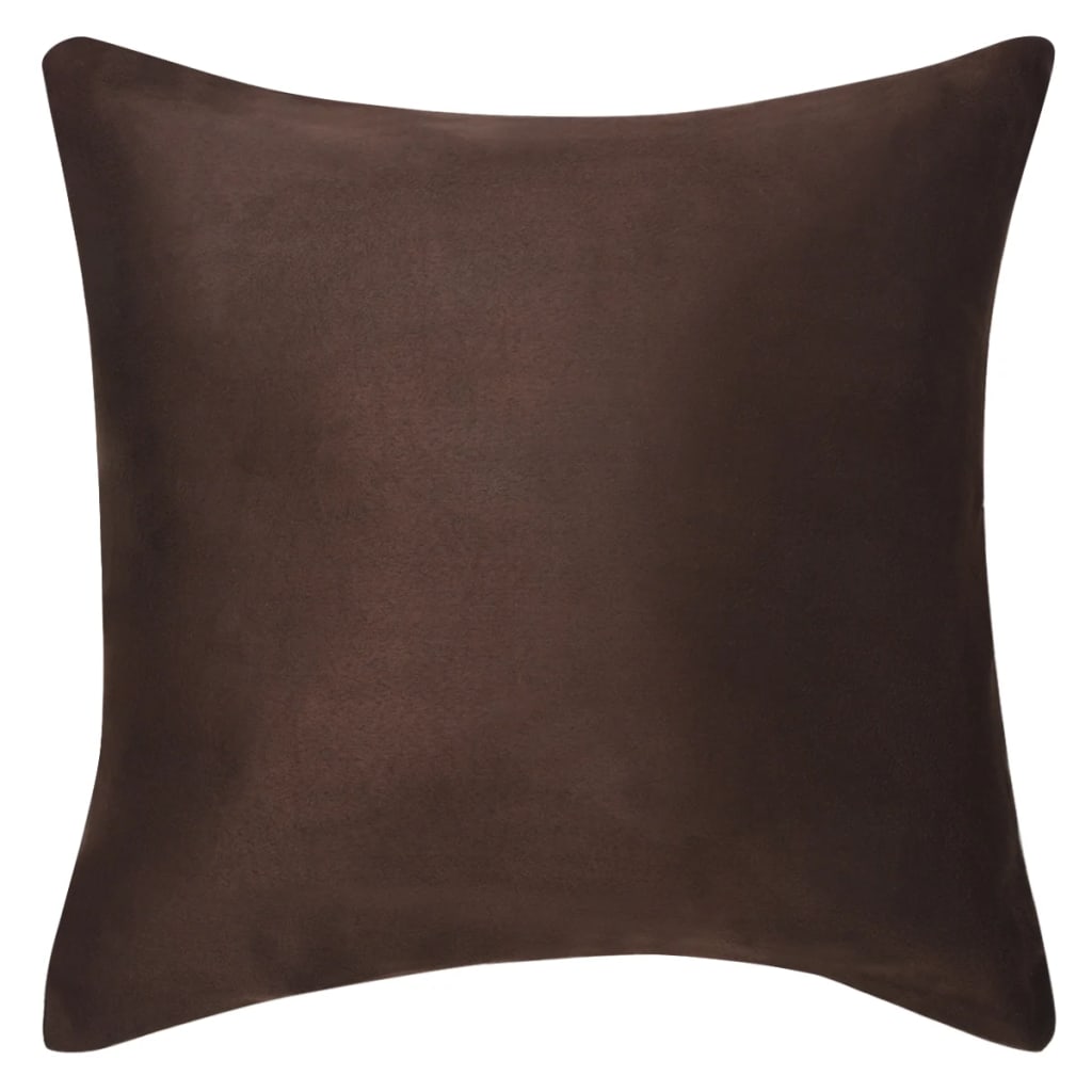 vidaXL Cushion Covers 4 pcs 40x40 cm Polyester Faux Suede Brown