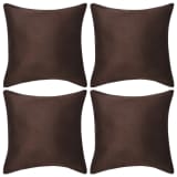 vidaXL Capa de almofada de camurça sintética 4 pcs 50x50 cm castanho