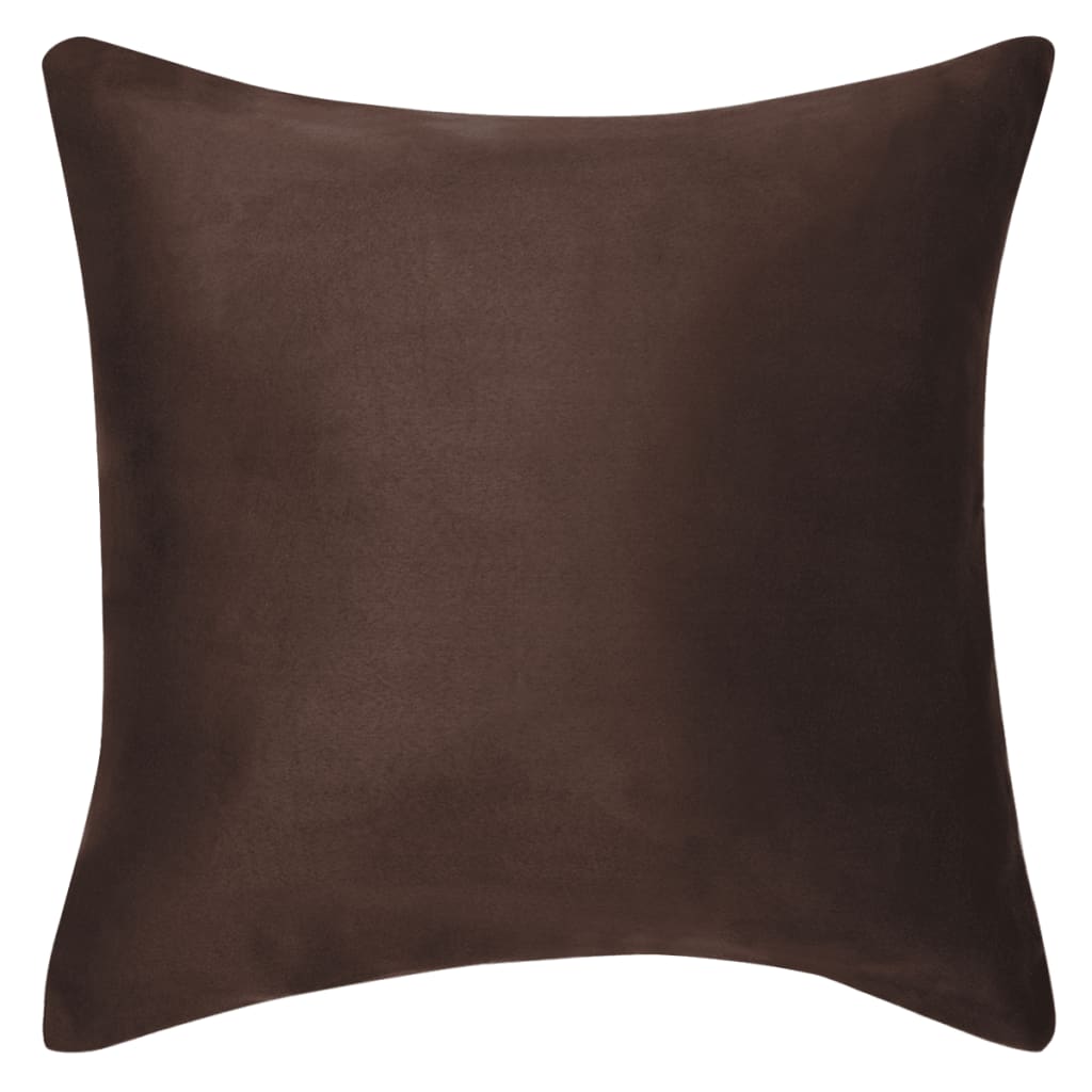 vidaXL Cushion Covers 4 pcs 50x50 cm Polyester Faux Suede Brown