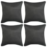 vidaXL Калъфки за възглавници, 4бр, 40x40см, изкуствен велур, сиви
