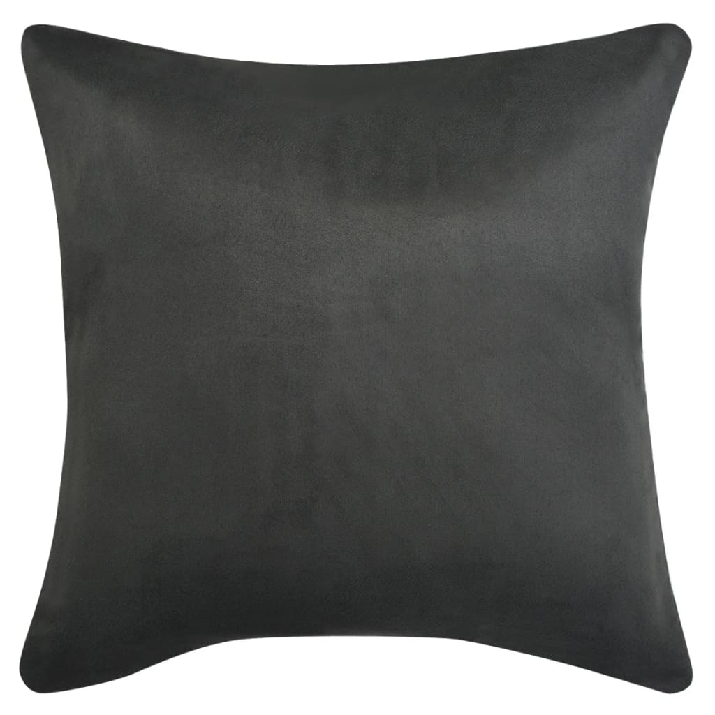vidaXL Cushion Covers 4 pcs 40x40 cm Polyester Faux Suede Anthracite