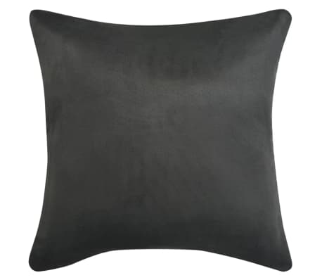 vidaXL Housse de coussin 4 pcs 40x40 cm Polyester Faux Daim Anthracite