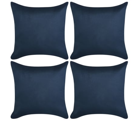 Vidaxl Cushion Covers 4 Pcs 40x40 Cm Polyester Faux Suede Navy
