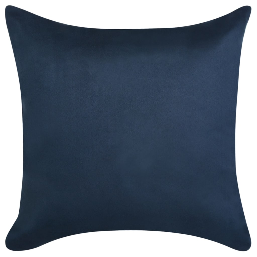 vidaXL Fundas de cojín 4 uds 50x50cm poliéster gamuza azul marino