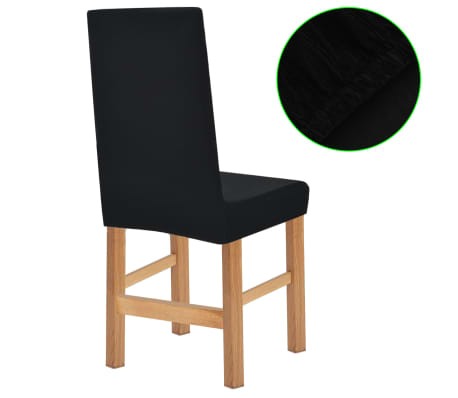 vidaXL Покривни калъфи за столове,еластични, 6бр, черни, широки райета