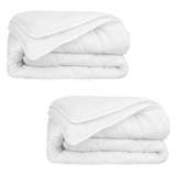 vidaXL Edredão/colcha 4 estações 2 pcs 135x200 cm branco