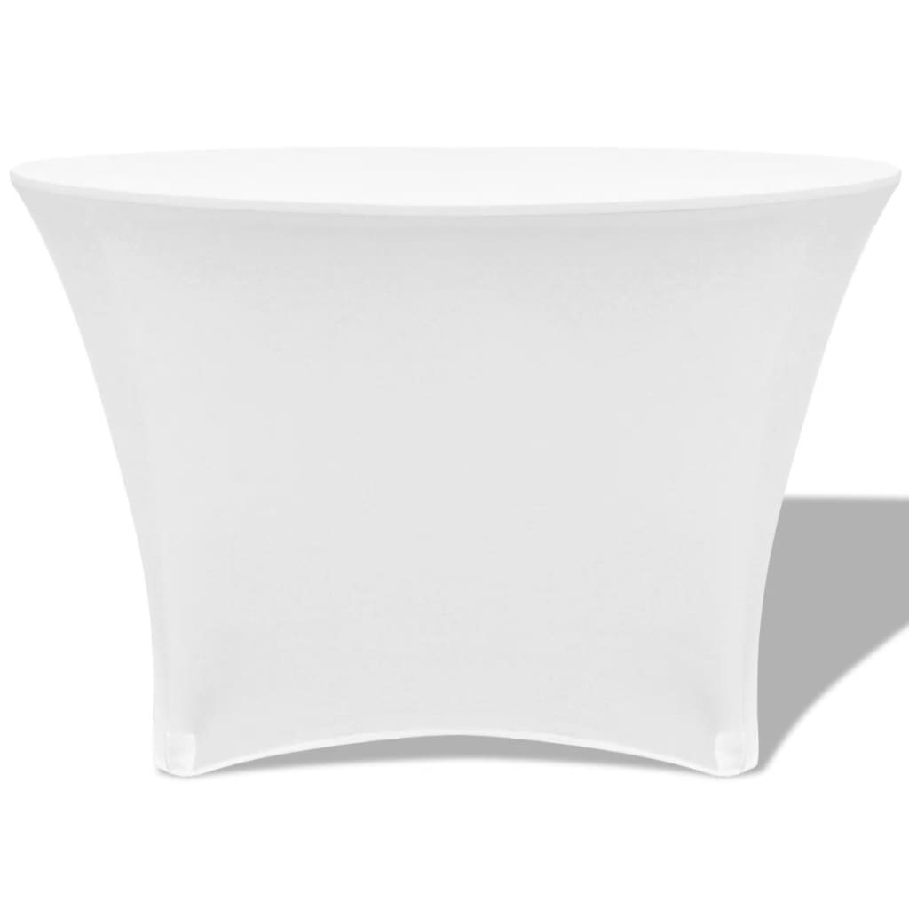 vidaXL Husă elastică pentru masă, formă rotundă 150x74 cm, Alb, 2 buc