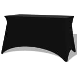 vidaXL Capa extensível para mesa 2 pcs 183x76x74 cm preto