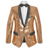 vidaXL Blazer lantejoulas p/ homem tamanho 52 dourado