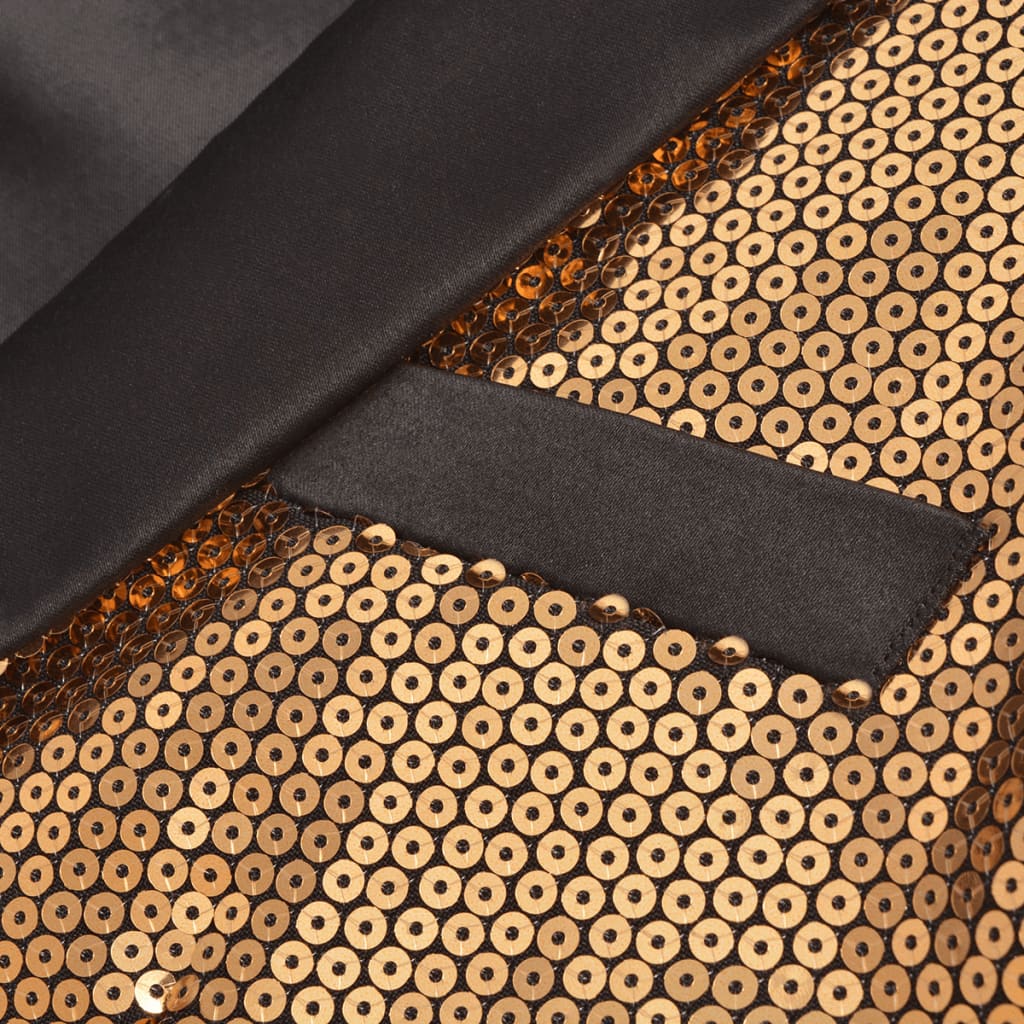 

vidaXL Blazer heren met pailletten goud maat 56